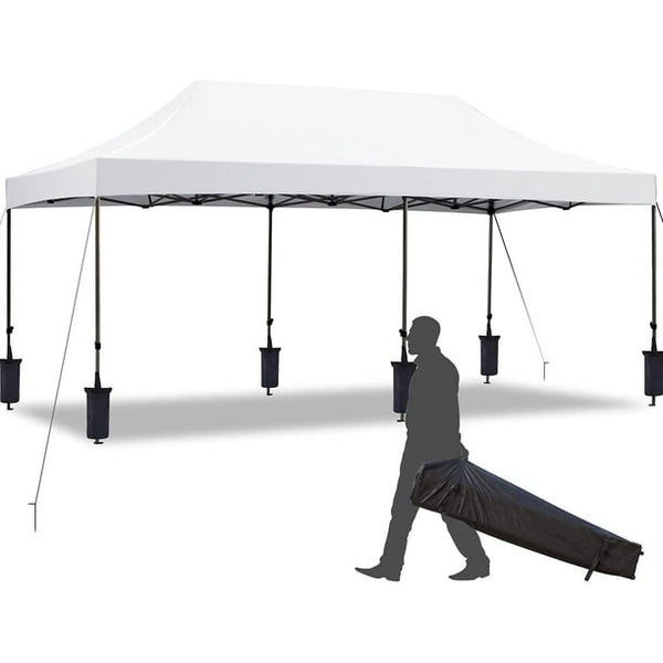 Yoleny 10' x 20' Pop Up Canopy Tent, Commercial Instant Canopy with Roller Bag, Outdoor Canopies for Festival, Event