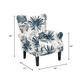 Richryce Mid Century Wingback Arm Chair,High Back Accent Chair,Blue Leaf
