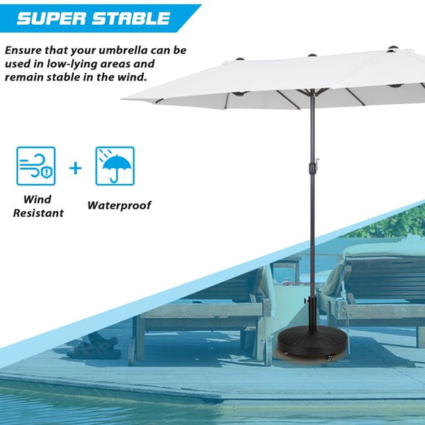 Erommy 52LBS Umbrella Base, Heavy Duty Umbrella Stand with 4 Lockable Wheels for Patio