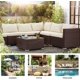 Yoleny 7 Pieces Patio Furniture Sets, Outdoor All Weather Wicker Sectional Conversation Set with Coffee Table
