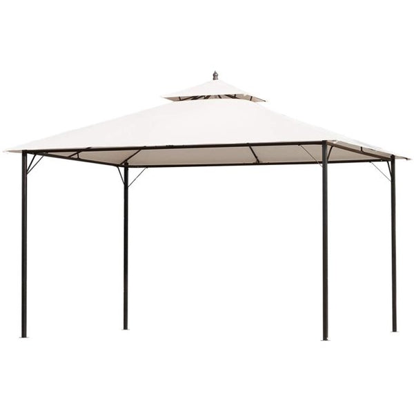 Erommy 10''x 12'' ft Canopy Gazebo Outdoor Gazebo Steel Frame with Vented Soft Top, White