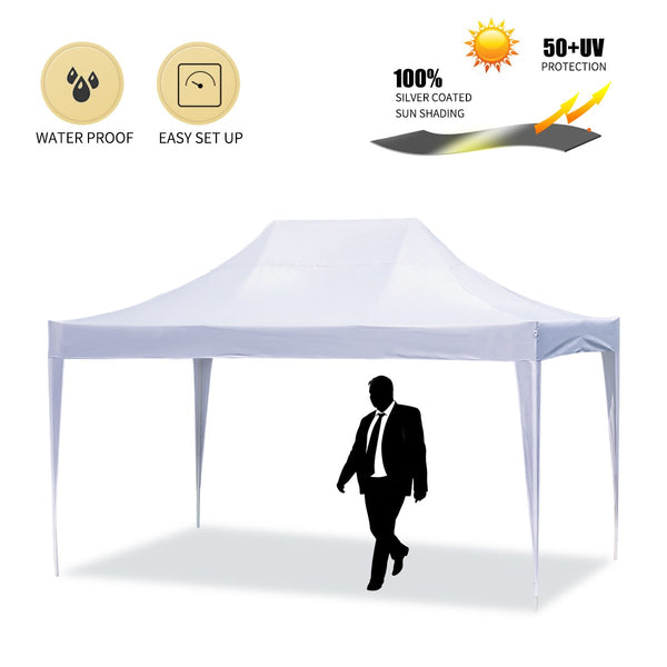 Erommy Outdoor 10x15 ft Pop up Canopy Party Tent Heavy Duty Gazebos for Events, White