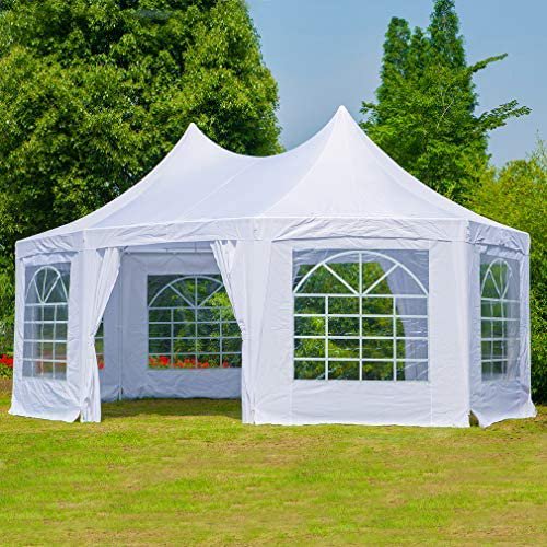 Yoleny 20*15 Ft Party Tent Gazebo Pavilion Adjustable Removable Sidewalls White Shelter For Wedding,Garden