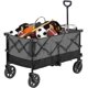 Yoleny Folding Wagon Cart 180 Pound Capacity, Outdoor Garden Cart Foldable Wagon for Travel, Shopping, Camping, Gray