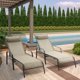 Yoleny Patio Chaise Lounges, Set of 2 Outdoor Lounge Chairs with Adjustable Backrest, All-Weather Textiline Recliner Chairs with Steel Frame and Ergonomic Armrest, for Patio Beach Yard Pool