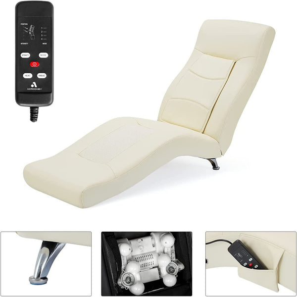 Yoleny Electric Massage Recliner Chair Chaise Longue Massage Chair, White