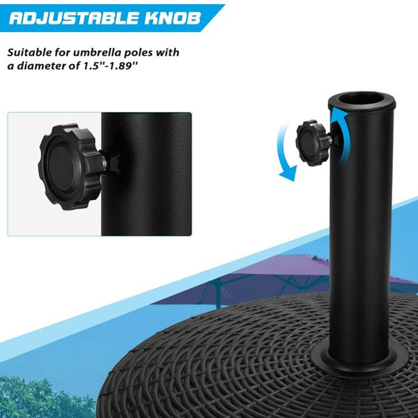 Erommy 52LBS Umbrella Base, Heavy Duty Umbrella Stand with 4 Lockable Wheels for Patio