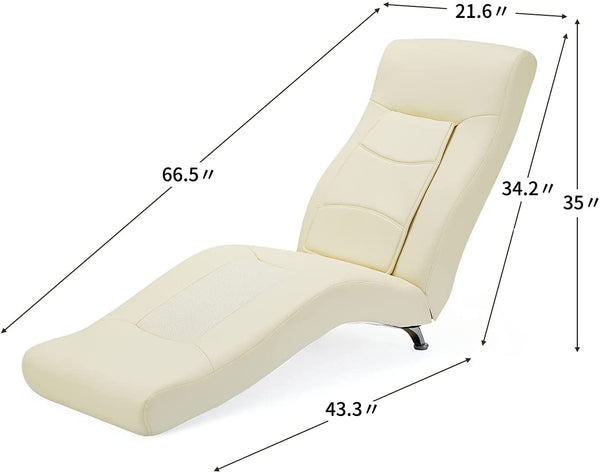 Yoleny Electric Massage Recliner Chair Chaise Longue Massage Chair, White